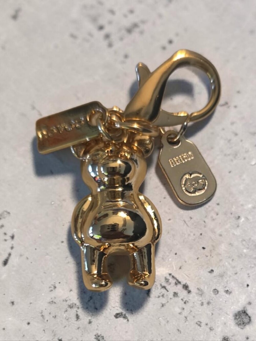 Euc Coach Gold-tone Bear Charm And Dusty